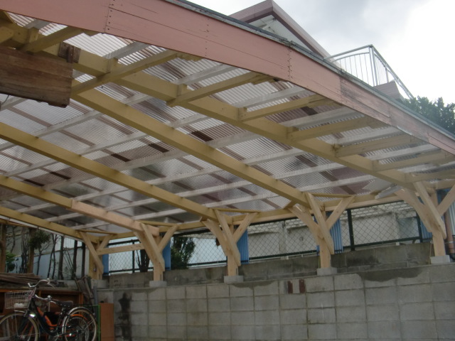 阪南市のカーポートの修理完了