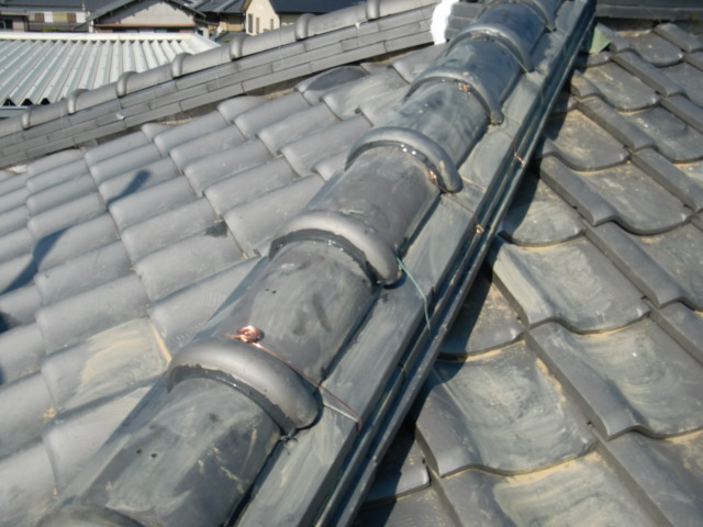 忠岡町で台風被害で瓦が落下工事後