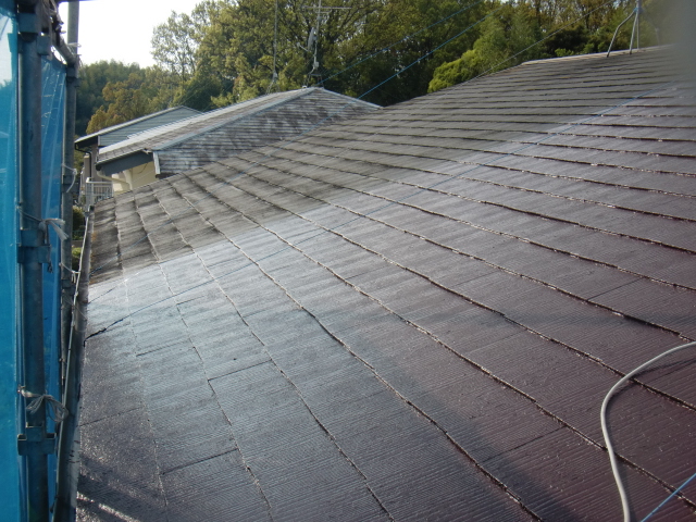 岸和田市天神山町の長屋の屋根塗装