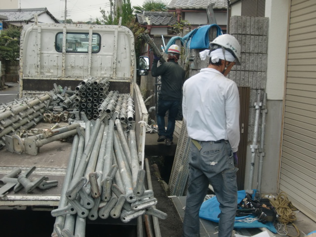 泉南郡岬町の仮設足場の設置