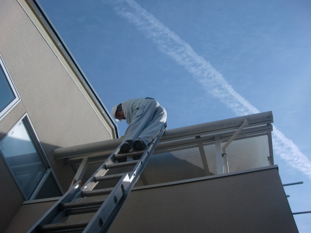 貝塚市半田のテラス屋根仮撤去