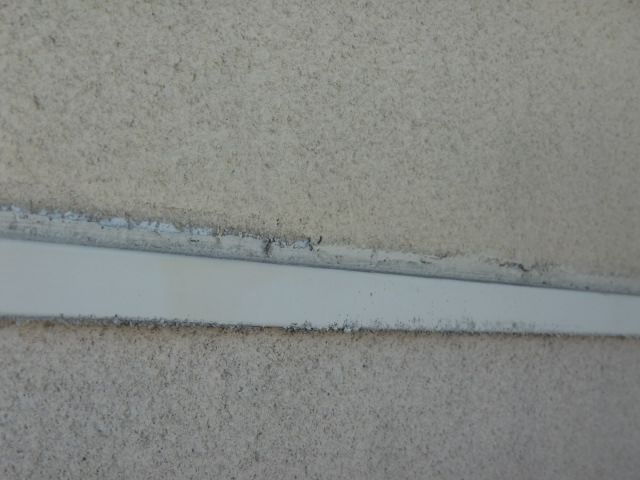 貝塚市半田の外壁の見切りのシーリング状況