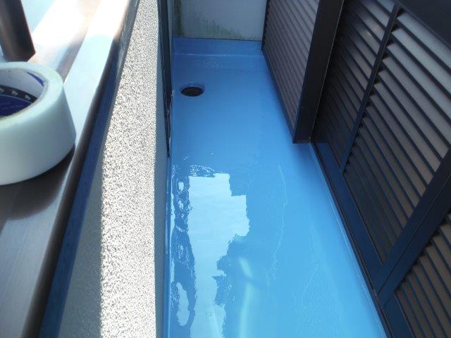 泉大津市のベランダにウレタン樹脂塗布完了