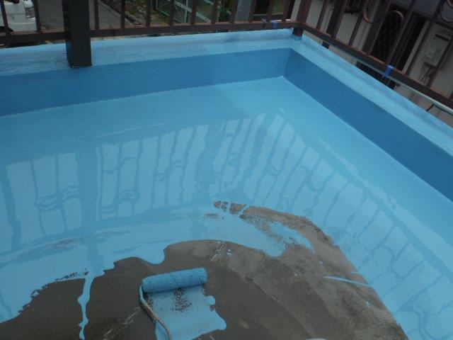 岸和田市のバルコニーにウレタン樹脂塗布