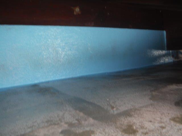 岸和田市包近町の陸屋根にウレタン樹脂塗布