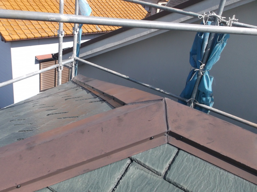 阪南市の棟板金固定完了