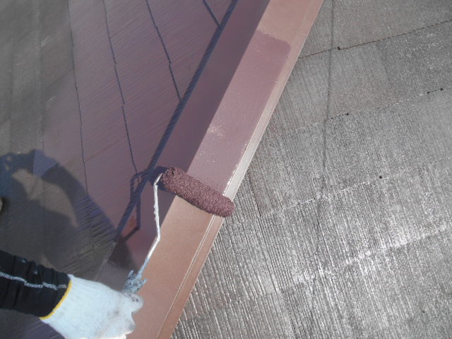 岸和田市西之内町の屋根の棟板金塗装