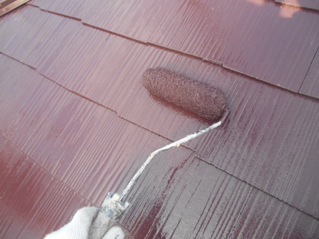 岸和田市西之内町の屋根の上塗り