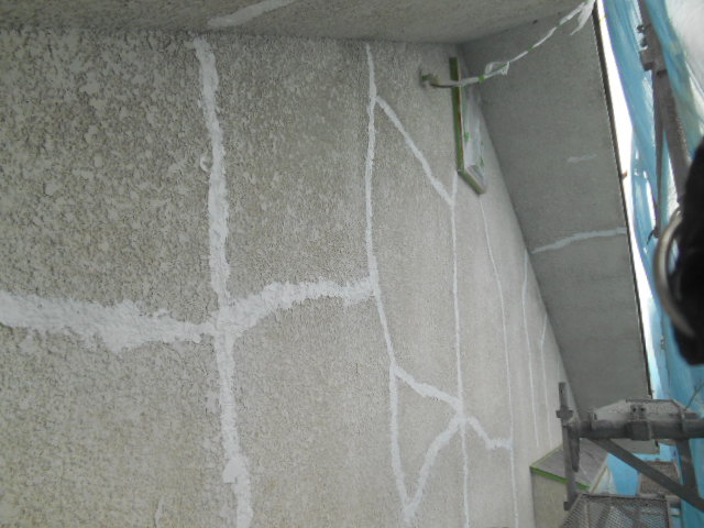 岸和田市岡山町の外壁ヘアークラック補修完了