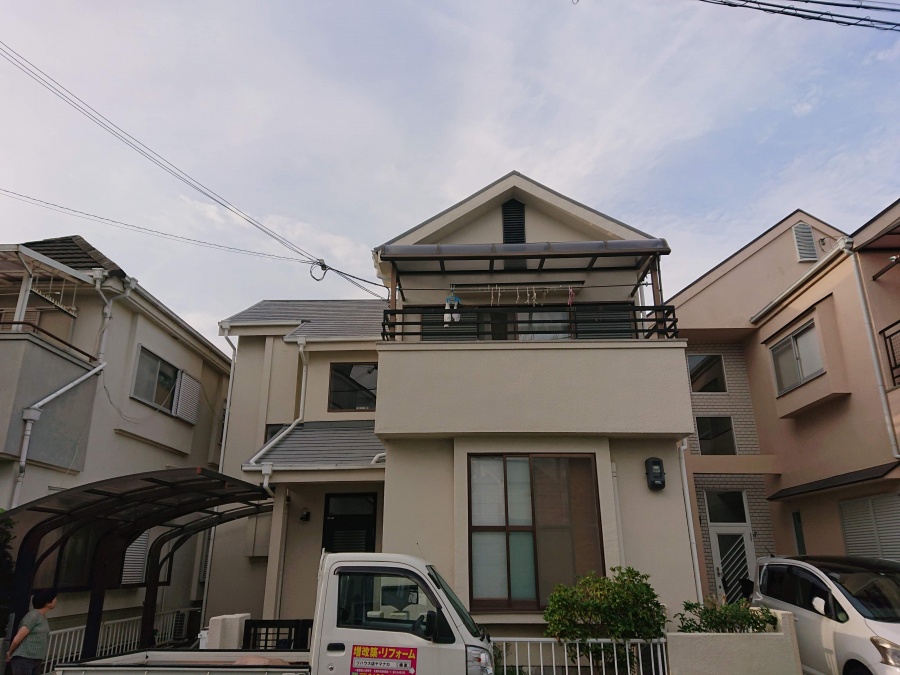 岸和田市の屋根塗装完了