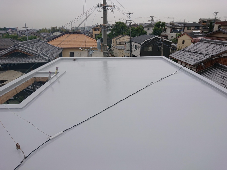 和泉市の防水後の陸屋根