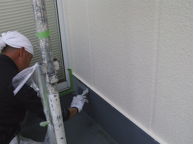 貝塚市のベランダトップコート仕上げ