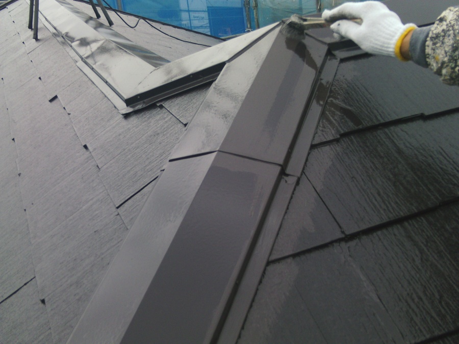 岸和田市尾生町の板金部分も上塗り