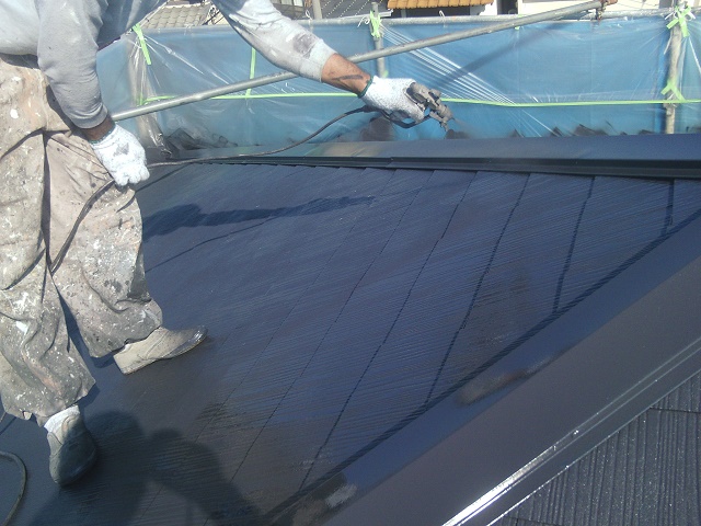 和泉市の屋根の上塗り