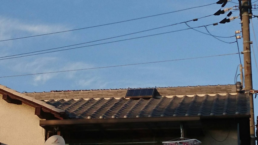 岸和田市の棟瓦積み直し完了