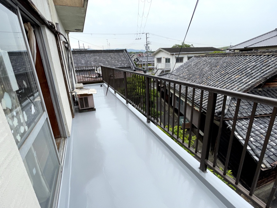 和泉市のベランダのウレタン防水完了