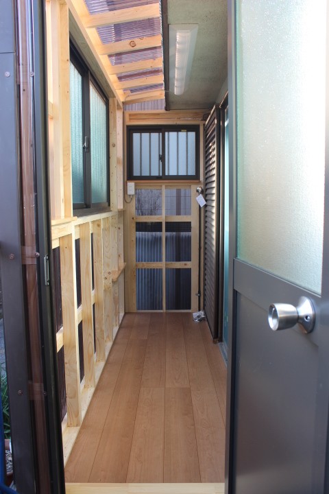 岸和田市土生町の物干し場増設完了