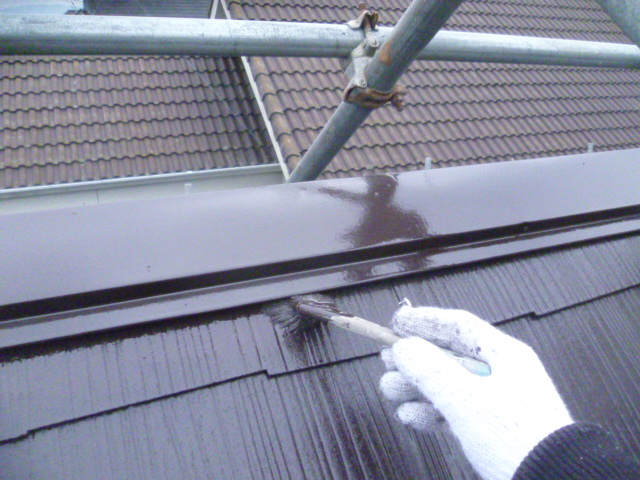 岸和田市下松町の棟板金塗装