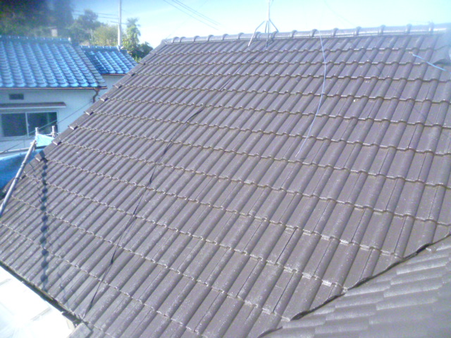 泉南郡岬町のセメント瓦を塗装