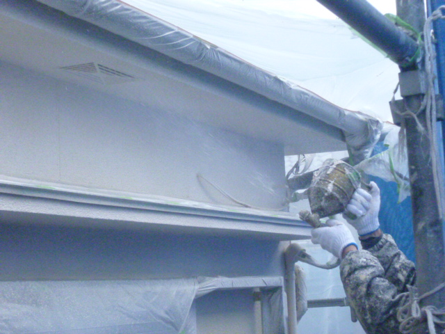 貝塚市の外壁吹付で塗装