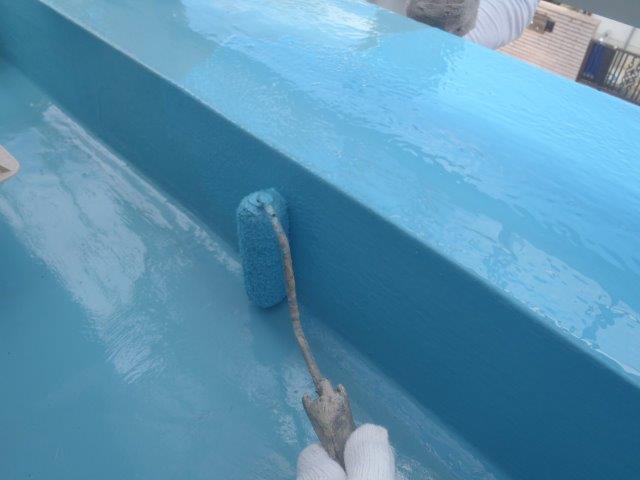 岸和田市池尻町のベランダにウレタン樹脂塗布２回目