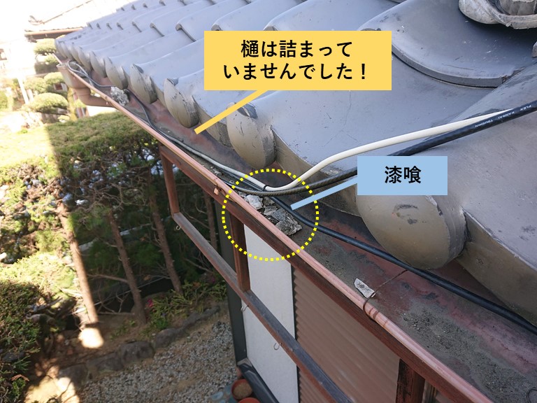 貝塚市の樋は詰まっていませんでした！