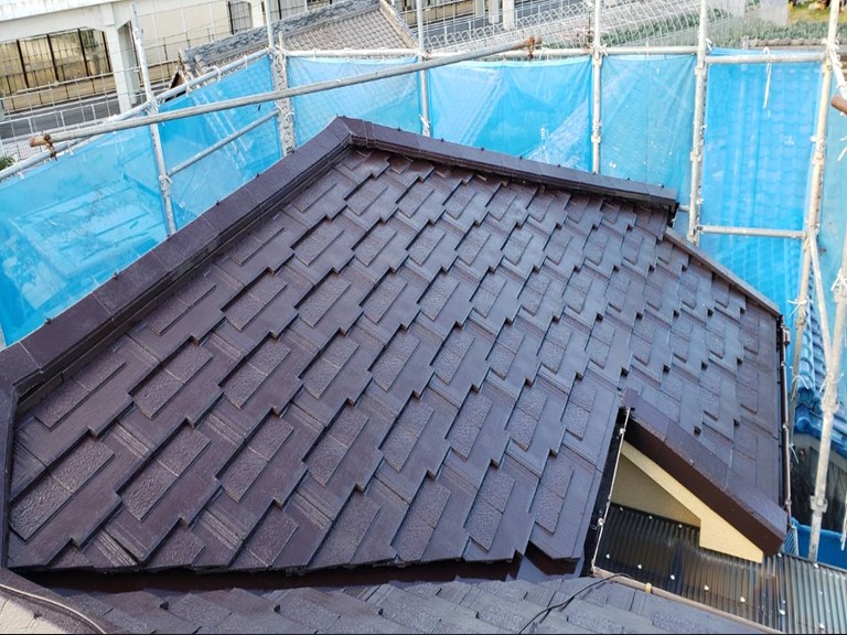 忠岡町の屋根塗装完了状況