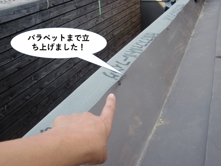 岸和田市のパラペットまで立ち上げました