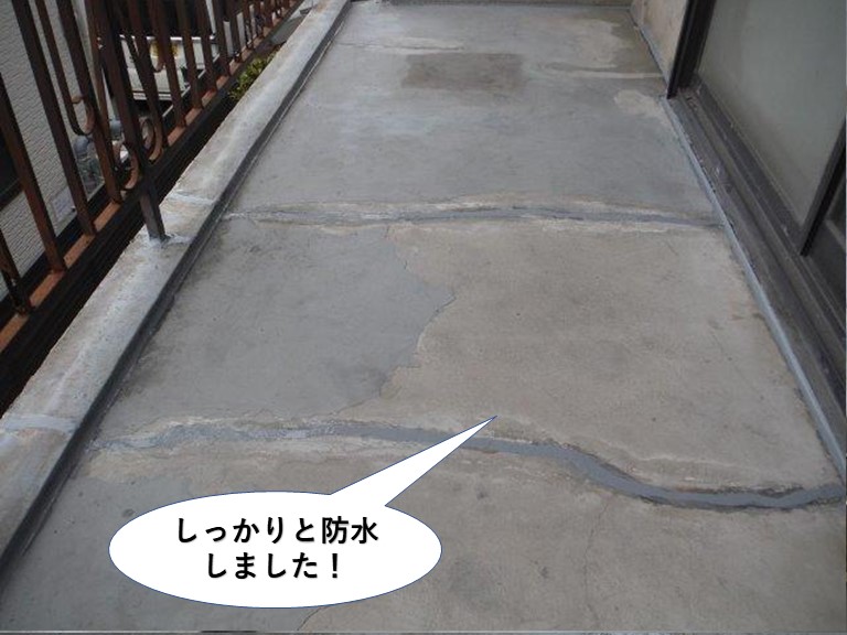 泉大津市のベランダをしっかりと防水しました