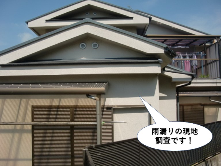 和泉市の雨漏りの現地調査です