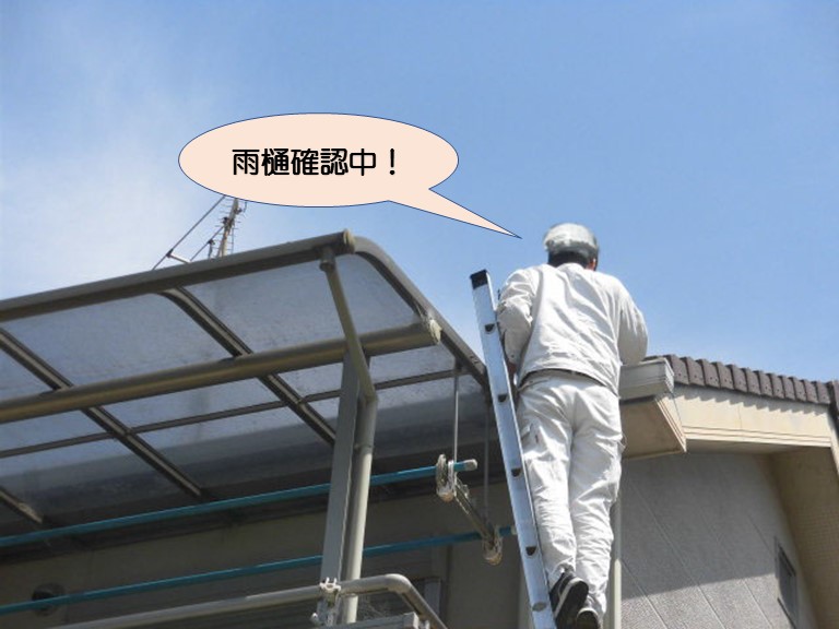 岸和田市門前町の雨樋確認中！