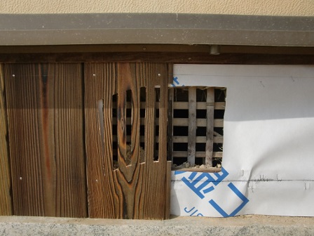 岸和田市東大路町の淡路産特上瓦の屋根の葺き替えで換気口造作