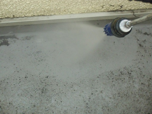 岸和田市極楽寺町で高圧洗浄でカビ除去する外壁・屋根塗装カビ等除去