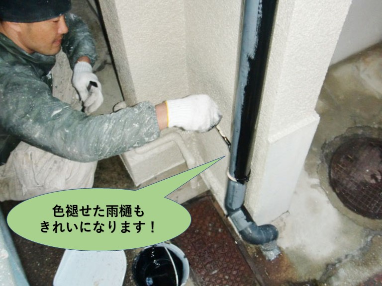 岸和田市の色褪せた雨樋もきれいになります