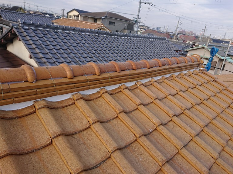 熊取町の漆喰詰め直し完了後