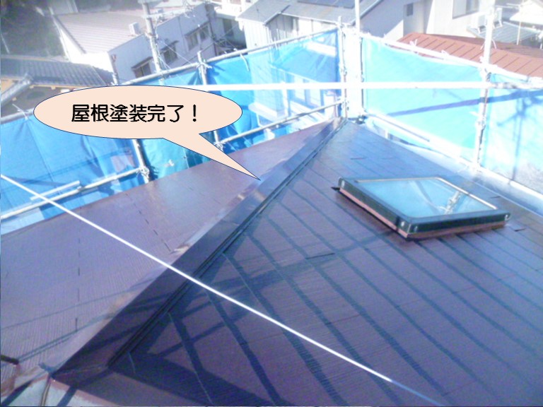 岸和田市紙屋町のスレート屋根の苔