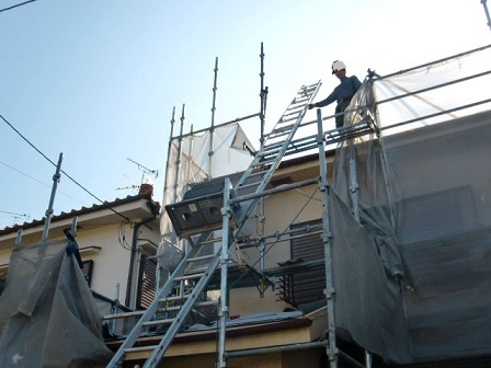 岸和田市土生町で洋瓦(エアルーフフレンチ）の屋根葺き替え