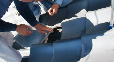 岸和田市天神山町の淡路産特上和瓦の葺き替え2日目