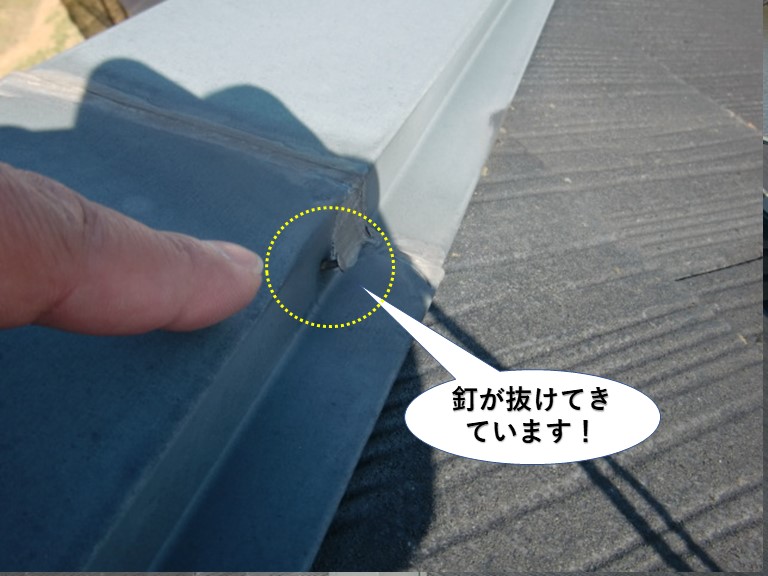 泉大津市の板金の釘の緩み