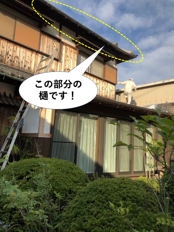 泉北郡忠岡町の樋の修理