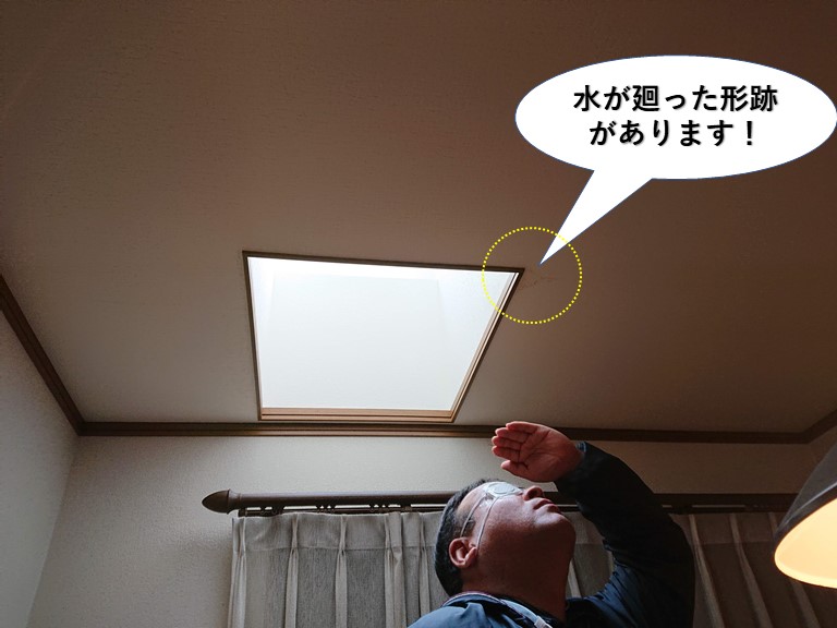 忠岡町の天窓からの雨漏り