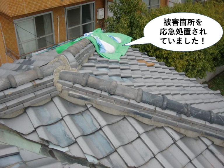 岸和田市の被害箇所を応急処置