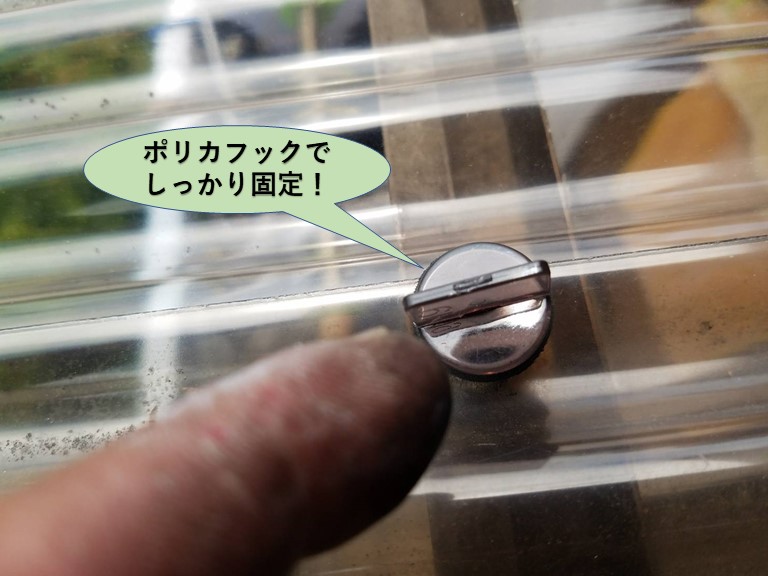 岸和田市の波板をポリカフックでしっかり固定