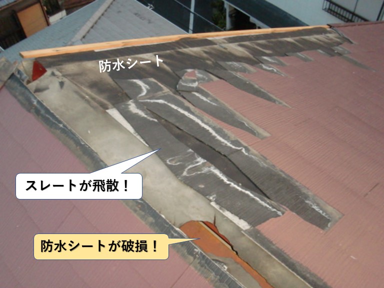 岸和田市のスレートが飛散