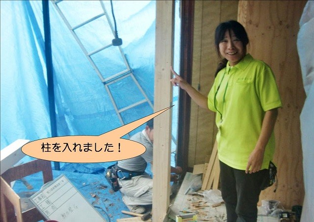 泉北郡忠岡町で柱設置！