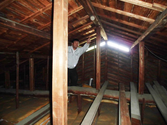 泉北郡忠岡町で屋根裏調査