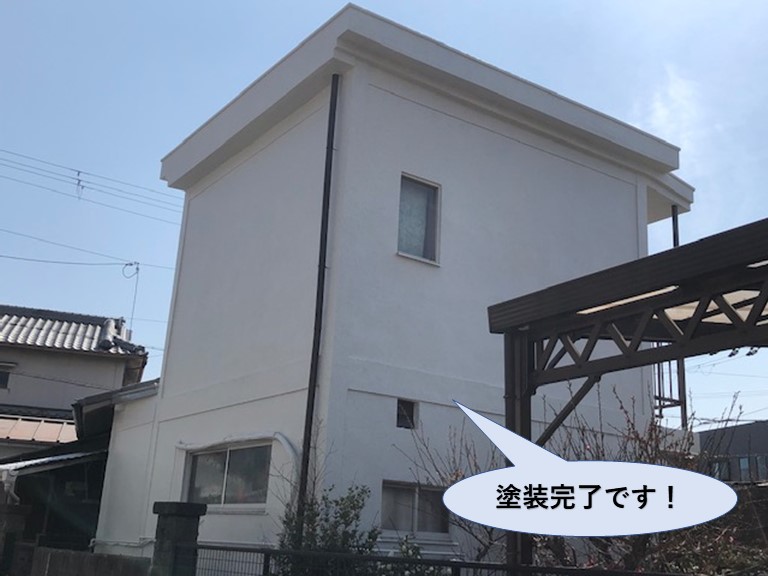 泉佐野市の外壁塗装完了です