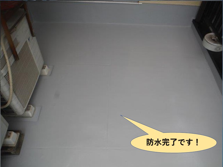 高石市のベランダ防水完了です