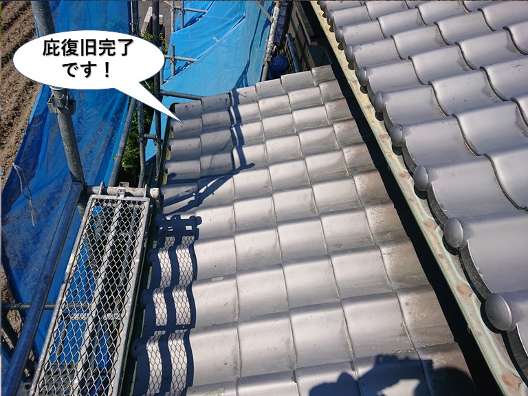 泉大津市の庇復旧完了です
