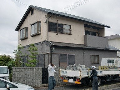 真上町の外壁塗装と屋根塗装で部分塗装と足場解体